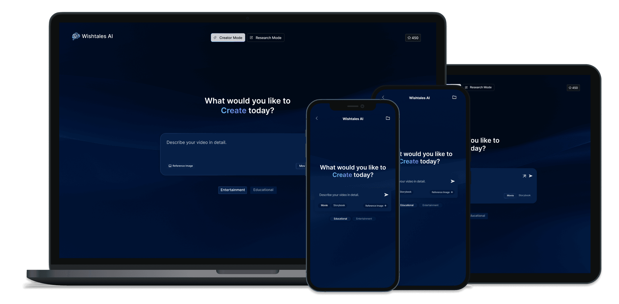 Wishtales Create Interface